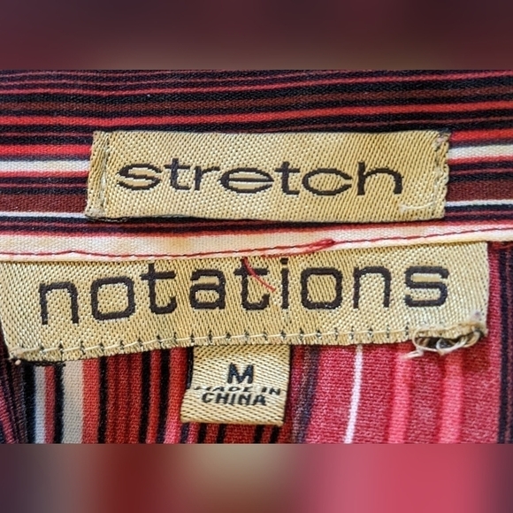 Pre-owned stretch notations long sleeve collar button shirt size medium, TC - Picture 2 of 3